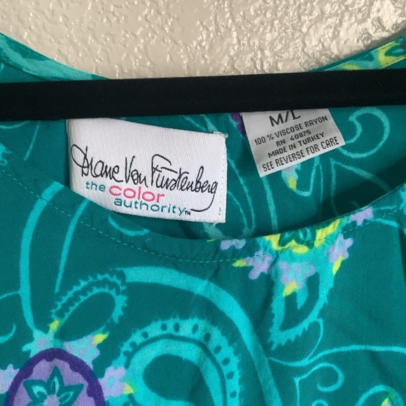 Vintage Diane Von Furstenberg Color Authority Floral Paisley Maxi Sun Dress M/L - Picture 2 of 6